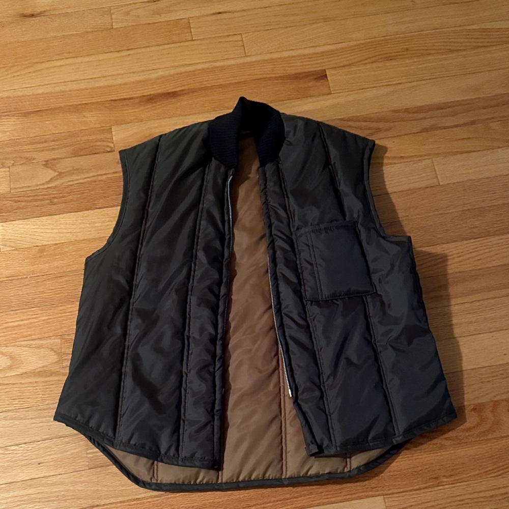 Men's vintage Black and Tan Quilted Vest